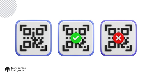 qr code scanning payment qr code 3d icon set