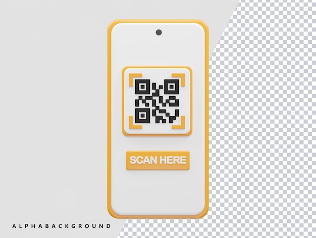 Qr-Code-Symbol 3D-Rendering-Vektorillustration