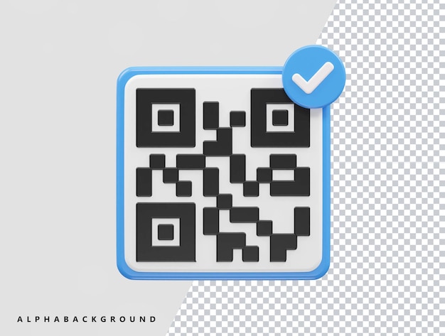 Qr-Code-Vektorsymbol Illustration 3D-Rendering transparentes Element