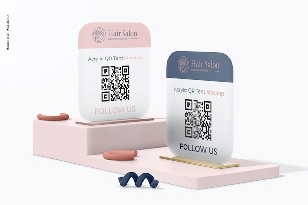 QR-Tischzeltmodell aus Acryl auf der Oberfläche