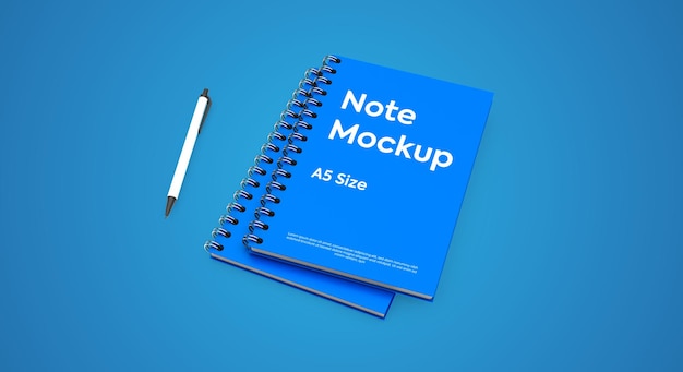 Quaderno con mockup di penna PSD