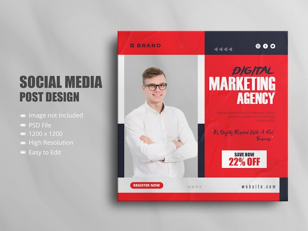 Quadrado corporativo do instagram banner template