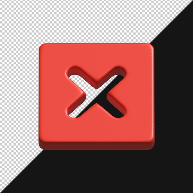 Quadrado vermelho com uma cruz