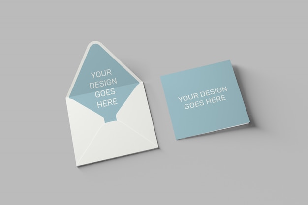 Quadratische Einladung und Grußkarte Mockup