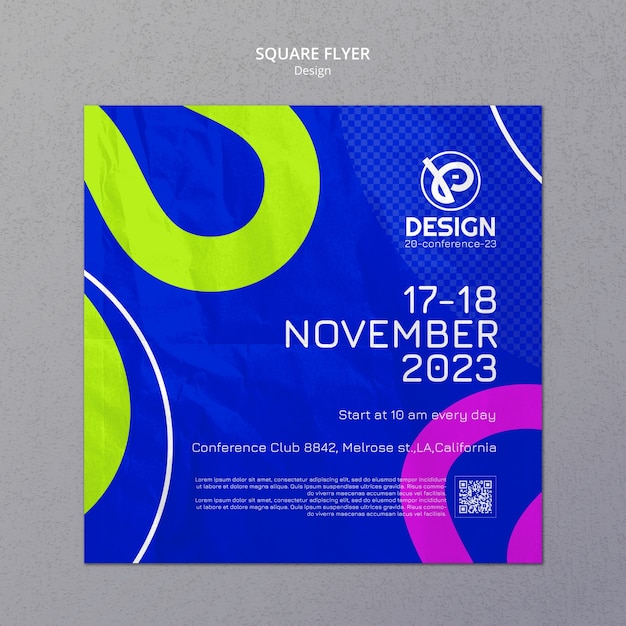 PSD quadratische flyer-vorlage für die designstrategie