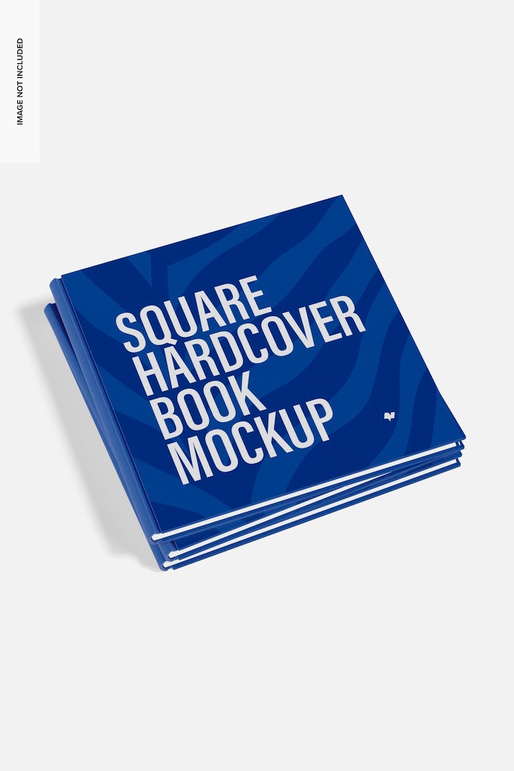 PSD quadratische hardcover-bücher mockup, high angle view