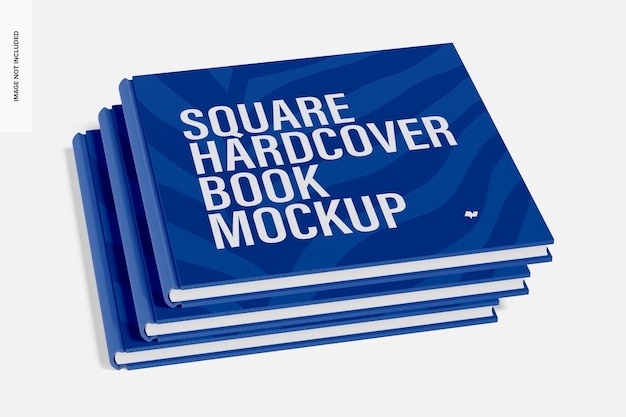 Quadratische hardcover-bücher mockup