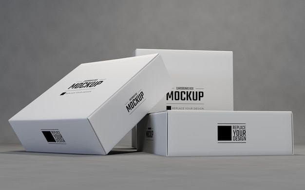 Quadratische Kartons Mockup Display