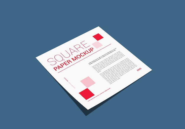 PSD quadratische papier-mockup-vorlage