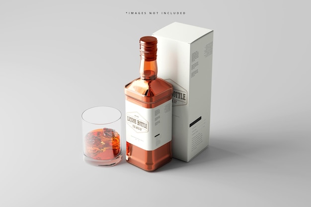 Quadratische Schnapsflasche Mockup
