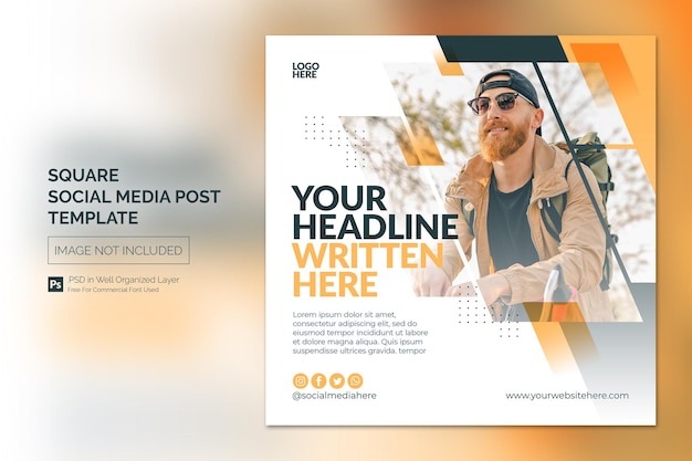 Quadratische Social Media Instagram Post oder Web-Banner-Vorlage mit Überschriften-Design-Konzept
