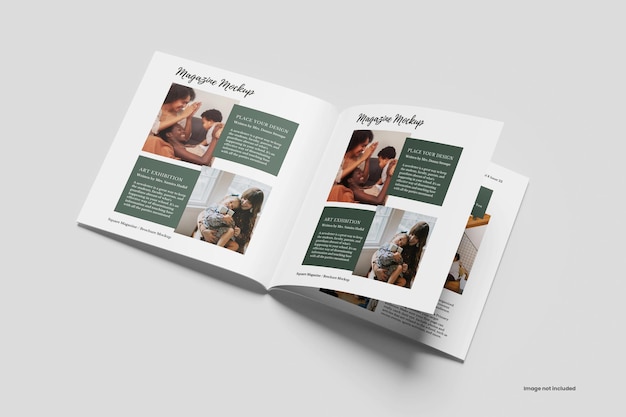 Quadratischer broschürenkatalog mockup