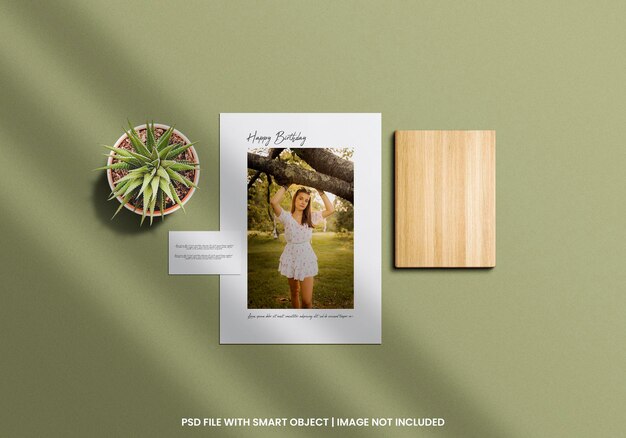 Quadratischer Fotorahmen Polaroid-Mockup-Vorlage Premium Psd