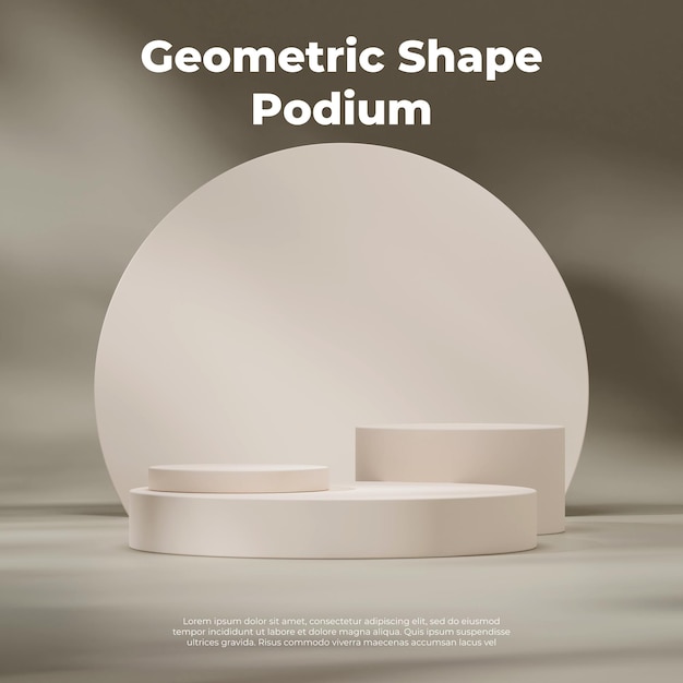 Quadratisches layout 3d-rendering leeres szenenmodell-podium mit kreisförmigem hintergrund und grünem hintergrund