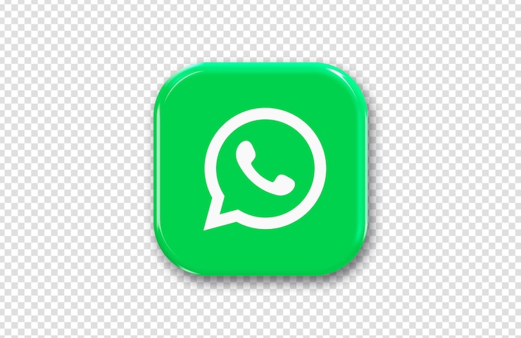 PSD quadrato 3d con logo whatsapp