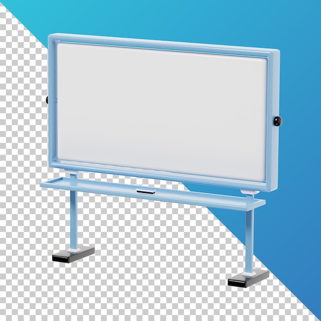 PSD quadro branco 3d renderização de alta qualidade fundo transparente