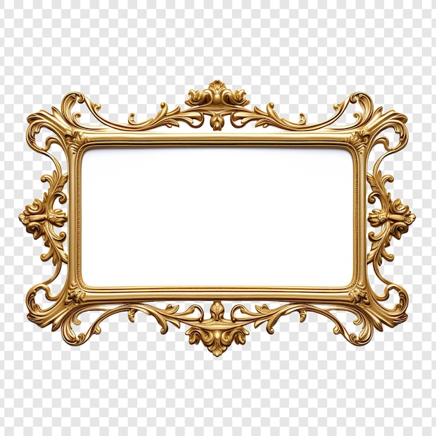 Quadro classico abilmente scolpito isolato su sfondo trasparente