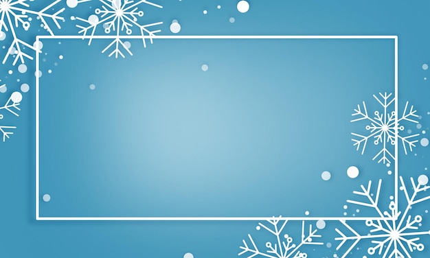 Quadro com flocos de neve sobre um fundo azul