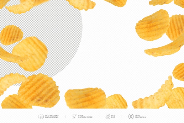 Quadro de batatas fritas em fundo transparente PSD
