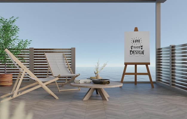 Quadro de cartaz na sala de estar Psd Mockup