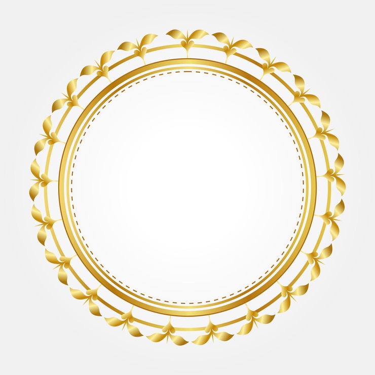 PSD quadro de círculo dourado de luxo transparente com padrão circular de ouro vintage mandala clipart vector