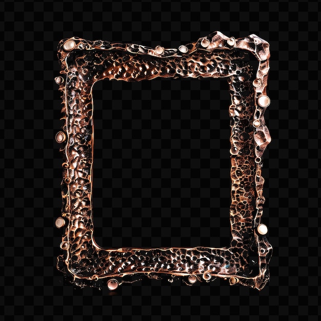 PSD quadro de cobre boêmio com textura martelada adornado com moo luxury metal decor art background