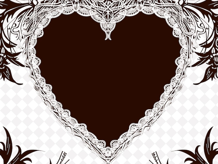 PSD quadro de coração de dia dos namorados com corda de renda e flechas de cupido png design de fundo criativo
