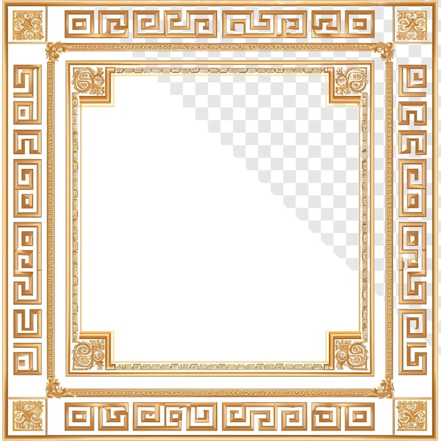 Quadro de estilo grego Detalhe de fronteira isolado
