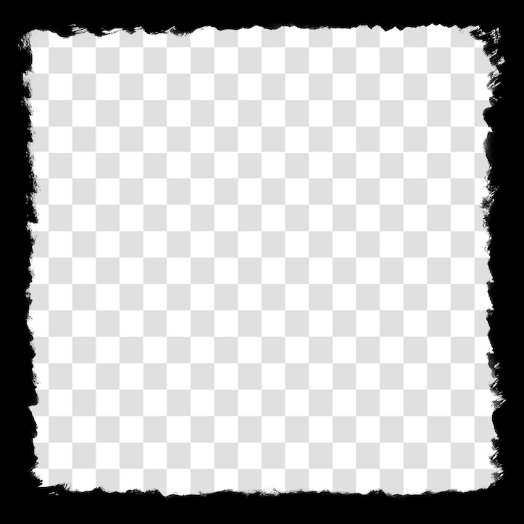 PSD quadro de filme black grunge para fundos de panfletos ou rótulos isolados em um fundo transparente