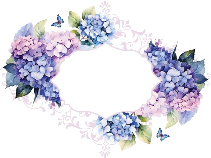 PSD quadro de flores de hortênsia