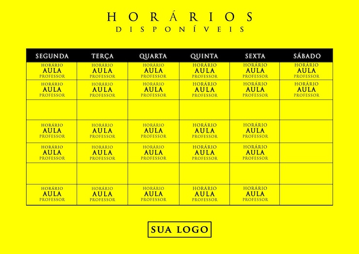 PSD quadro de horários cronograma criativo psd feito para modelo de escolas de faculdades de academias