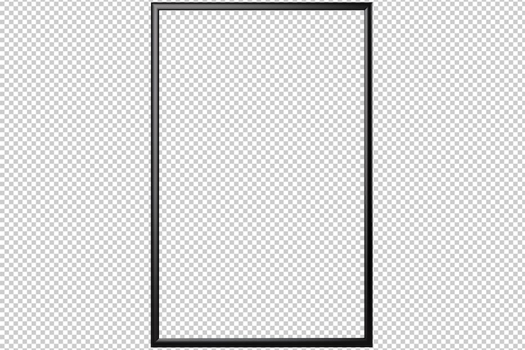 PSD quadro de metal preto moderno isolado em fundo branco claro