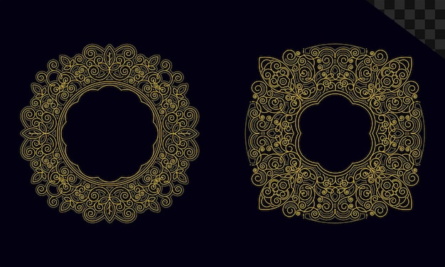 Quadro de ornamento de luxo em fundo transparente