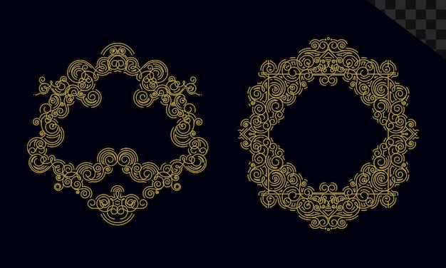 Quadro de ornamento de luxo em fundo transparente