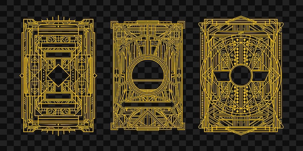 Quadro de ornamento dourado de luxo em fundo transparente