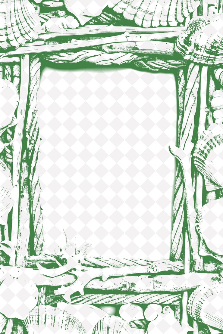 PSD quadro de vime com cordas de conchas e decoração com tema de praia png design de fundo criativo