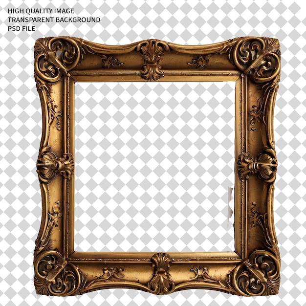 PSD quadro dourado quadro de ouro isolado psd png fundo transparente