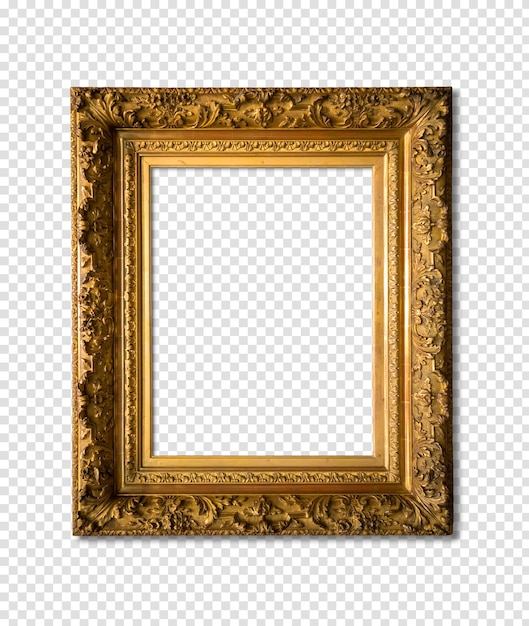 Quadro em ouro branco isolado sobre fundo transparente Vertical