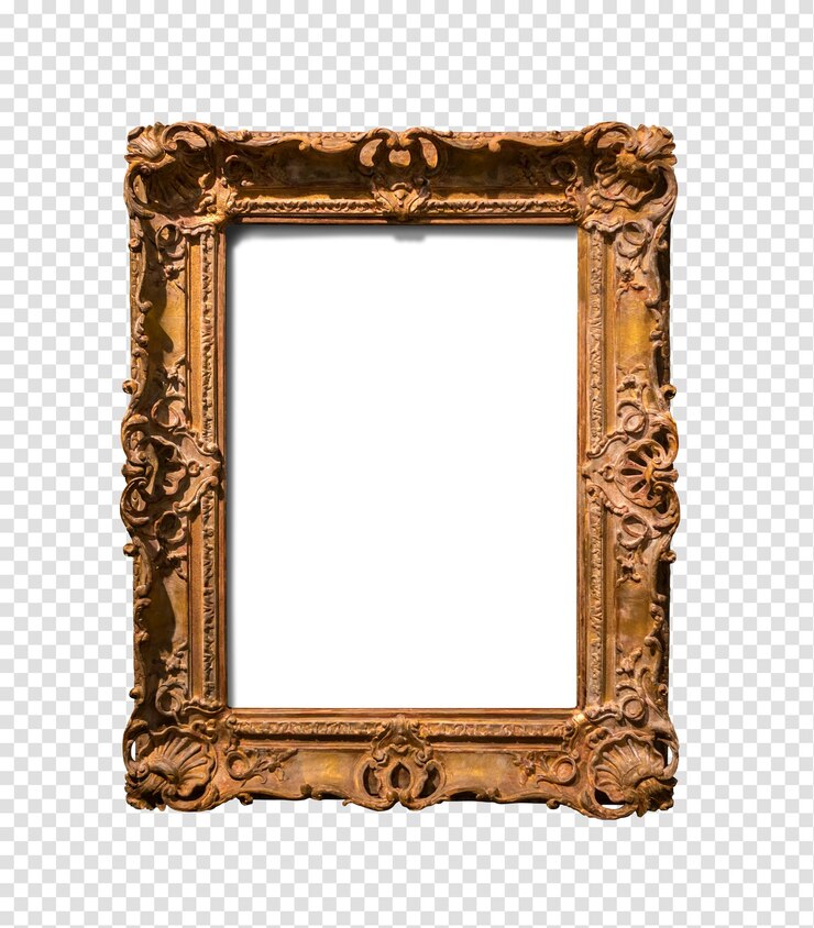 PSD quadro em ouro branco isolado sobre fundo transparente vertical