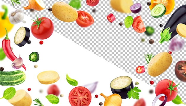 Quadro feito de diferentes vegetais, ervas e especiarias com espaço de cópia