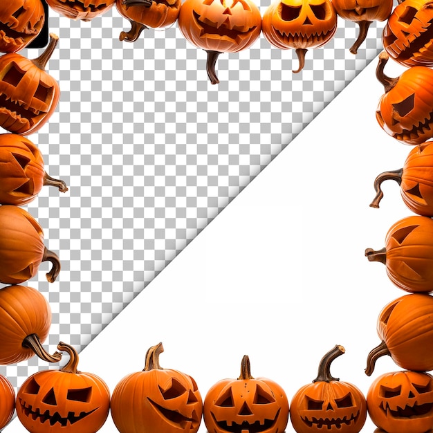 PSD quadro fotográfico de halloween isolado em fundo transparente