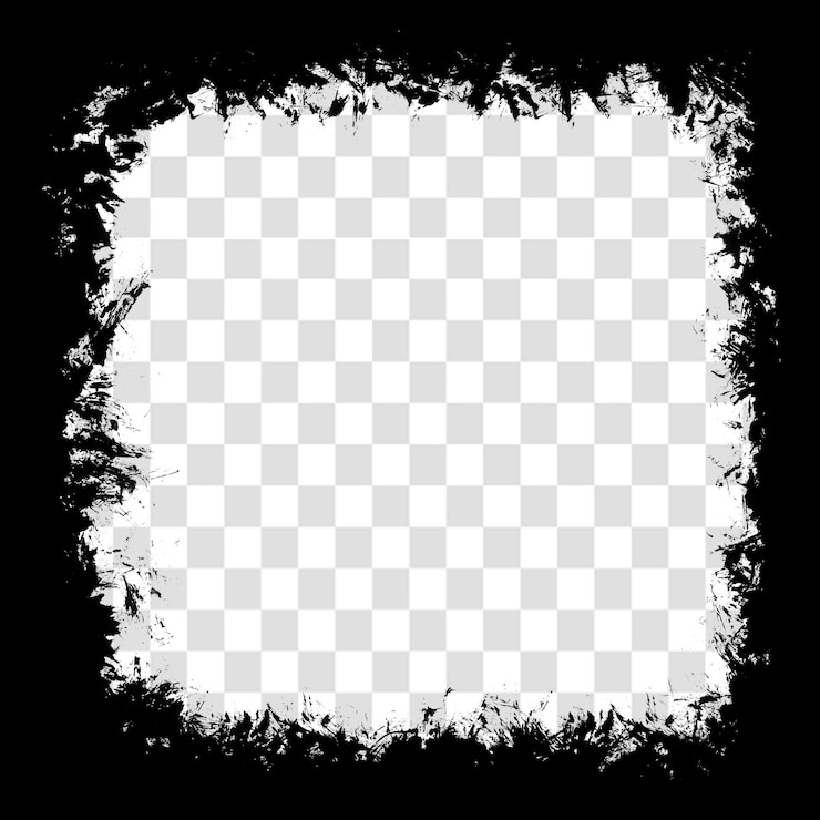 PSD quadro grunge scuro per album di ritratti o layout di progettazione isolati su uno sfondo trasparente