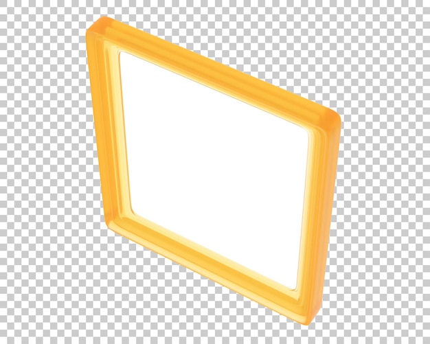 PSD quadro na ilustração de renderização 3d de fundo transparente