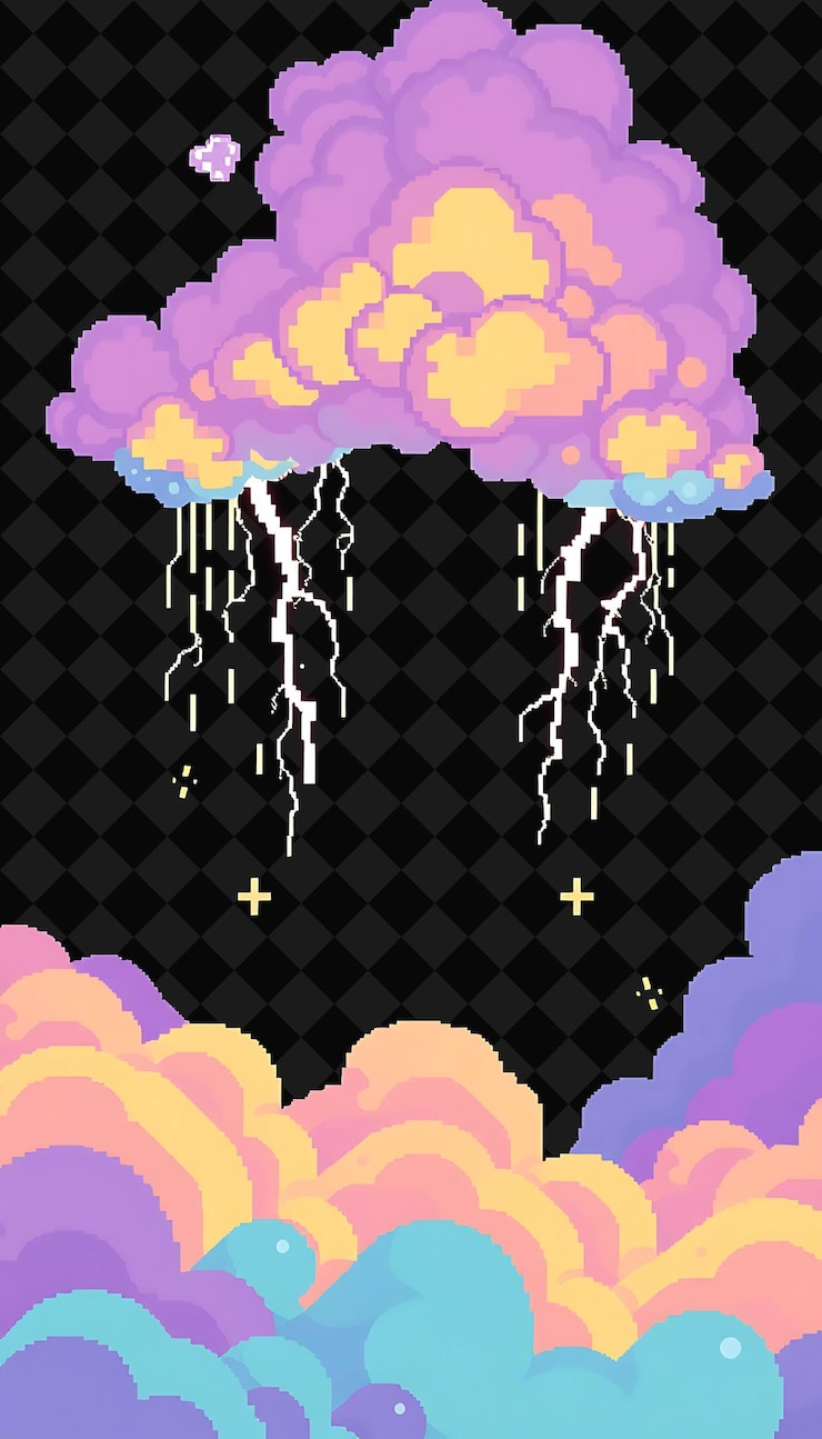 PSD quadro pixelado em fundo preto, cheio de decoração de jogo de quadro de pixel vívido e altamente isolado