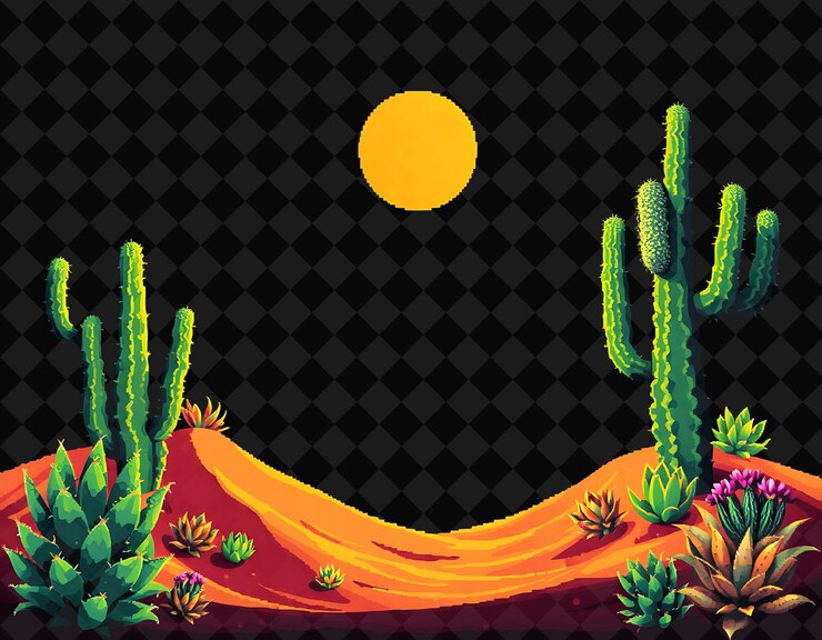 PSD quadro pixelado em fundo preto, cheio de decoração de jogo de quadro de pixel vívido e altamente isolado