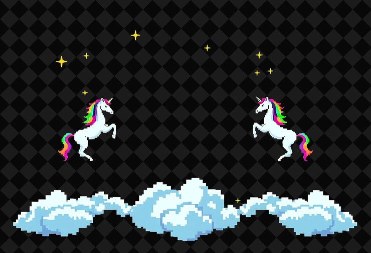 PSD quadro pixelato su sfondo nero scintillante con decorazione di gioco pixelata vivace e altamente isolata