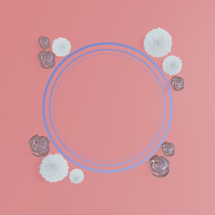 PSD quadros florais. guirlanda floral. decoração única para cartão de felicitações, convite de casamento, salve a data. espaço para seu texto. 3d.