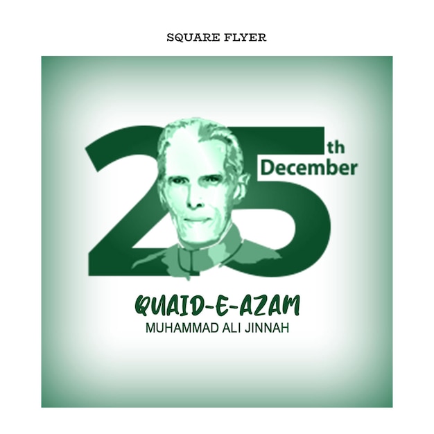 Quaid e Azam día nacional 25 de diciembre celebración diseño de plantilla de correo