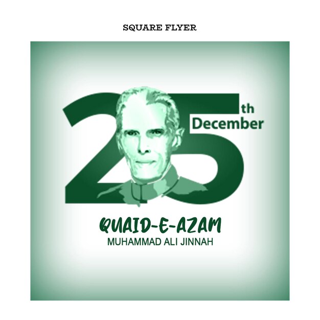 PSD quaid e azam nationaltag 25. dezember feiern post vorlage design