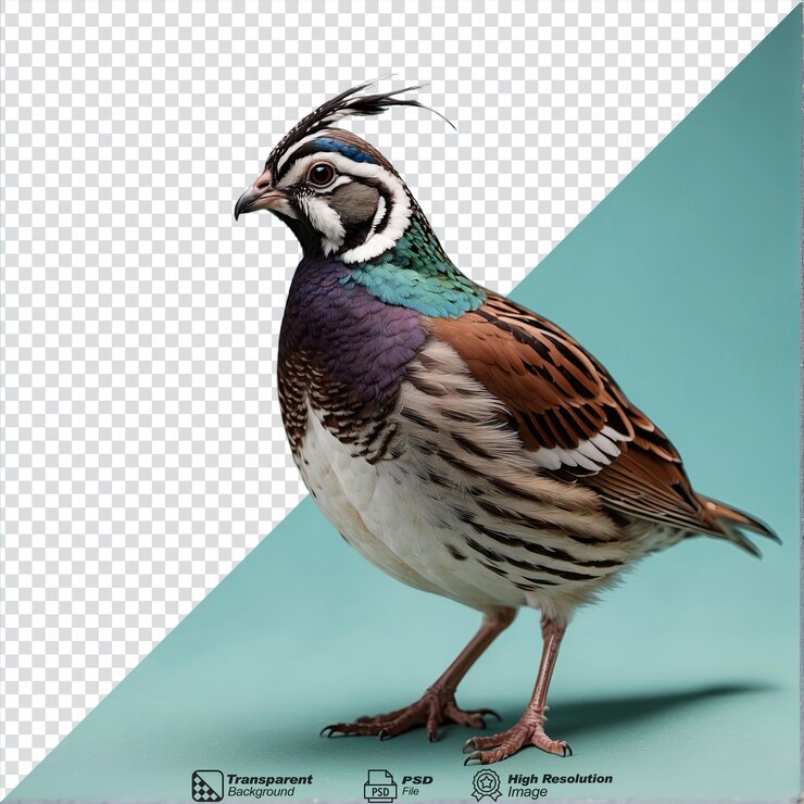 PSD quail isolated on transparent background